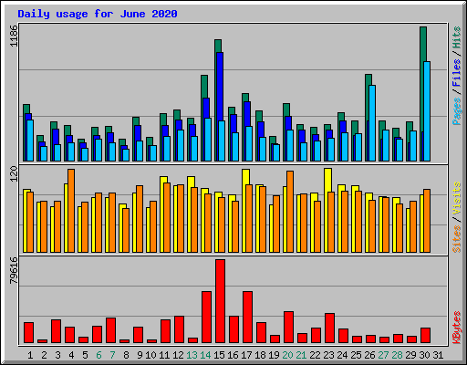 Daily usage for June 2020