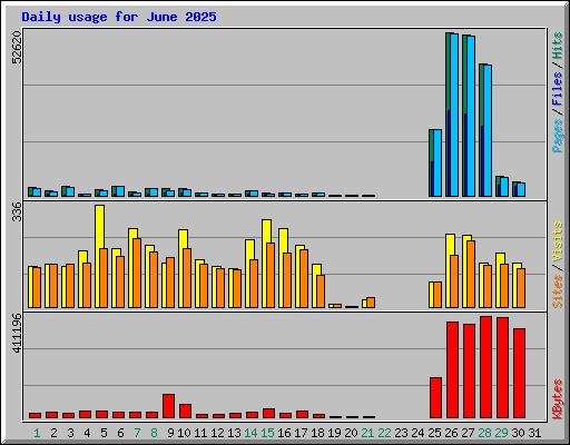 Daily usage for June 2025