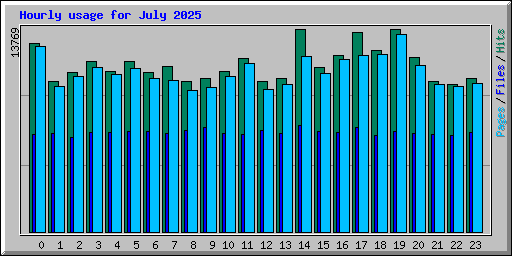 Hourly usage for July 2025